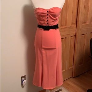 Stop Staring! Salmon Midi Dress